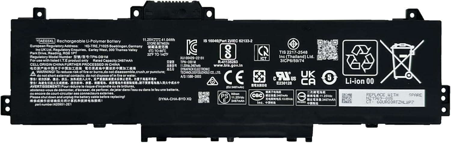 HP AN03XL Laptop Battery for Pro x360 Fortis 11 G9 | 11.4V 42.75Wh 3-Cell Rechargeable Li-ion Battery Option 2 (Keyword-Rich): 3 Cell Laptop Battery-image-36