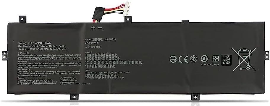 ASUS C31N1620 Laptop Battery (Left Cable Connection) – 11.55V 50Wh 3-Cell Premium Replacement Battery for VivoBook Flip 14 TP410, TP410UA, TP410UR, Vivobook S14 S410, S410UA, S410UQ Series 3 Cell Laptop Battery-image-1