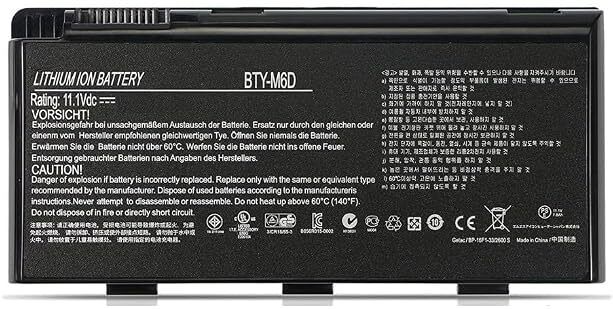 LAPPYMIND MSI GT60 GT70 GT660 GT680 GT780 GX60 GX660 GX680 GX780 and related variants. If you need a replacement battery, please tell me your exact laptop model number (for example, "MSI GT70 0ND" or "MS-1762"), and I can verify whether BTY-M6D is the correct battery and help find compatible replacements. 6 Cell Laptop Battery-image-31