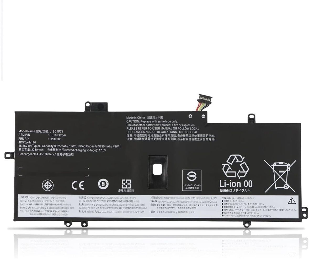 HEIGER L18M4P72 SB10K97643 02DL006 02DL004 Battery for ThinkPad X1 Yoga 4th Gen / X1 Carbon 7th Gen 2019 / 8th Gen 2020 Series L18C4P71 15.36V 51Wh 4 Cell Laptop Battery-image-45