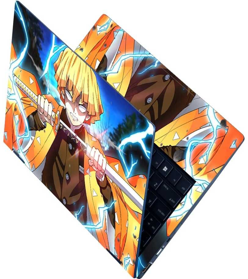 Techfit Full Body Laptop Skin Fits Size Upto 15.6 Inches - Zenitsu Agatsuma ZA01 Self Adhesive Vinyl Laptop Decal 15.6-image-39