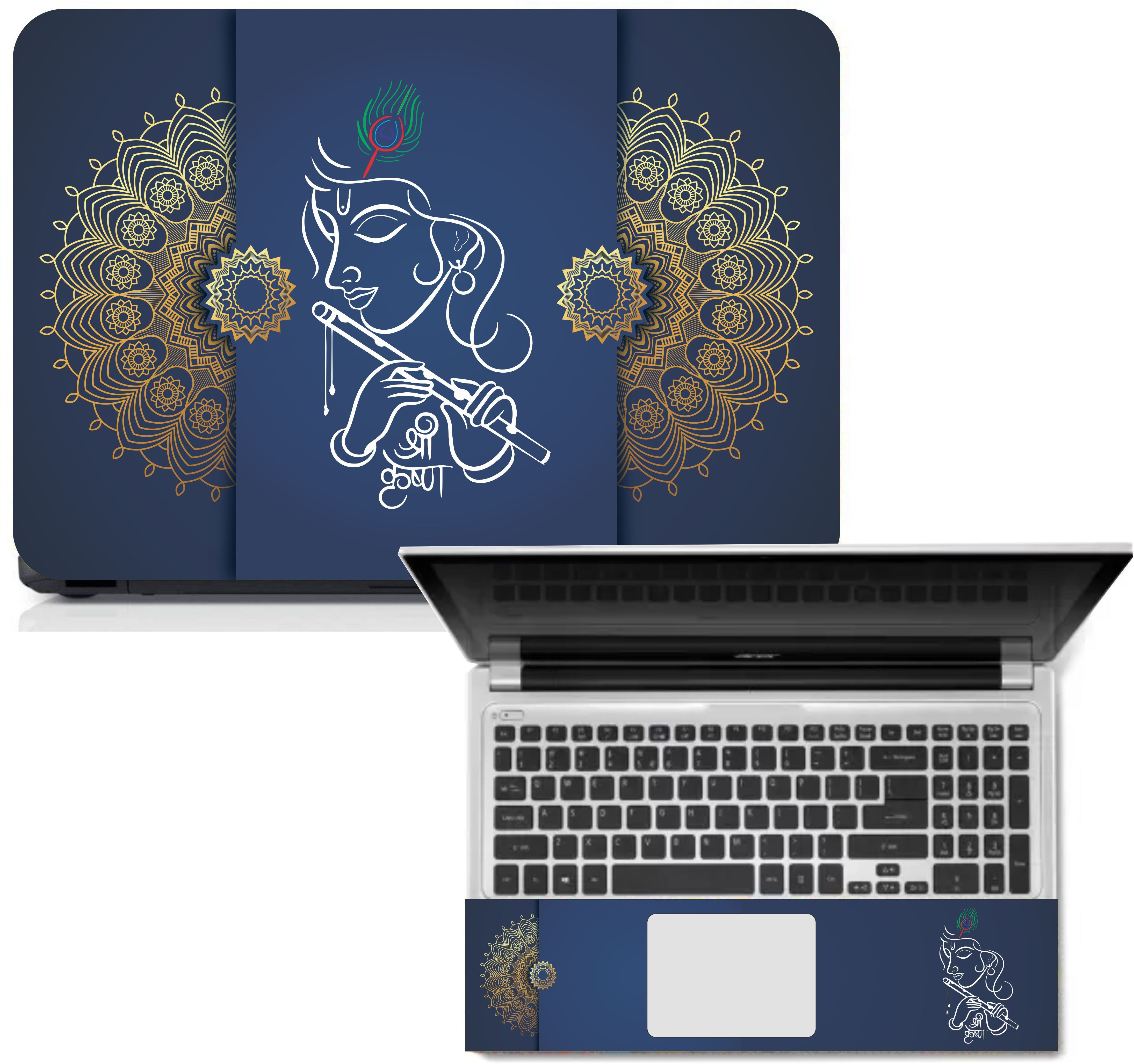 Gloshvi Shri Krishna Laptop Skin Decal Sticker, Waterproof, Bubble Free and scratchproof Vinyl Reusable Laptop Skin Compatible for 15.6 inch-image-36