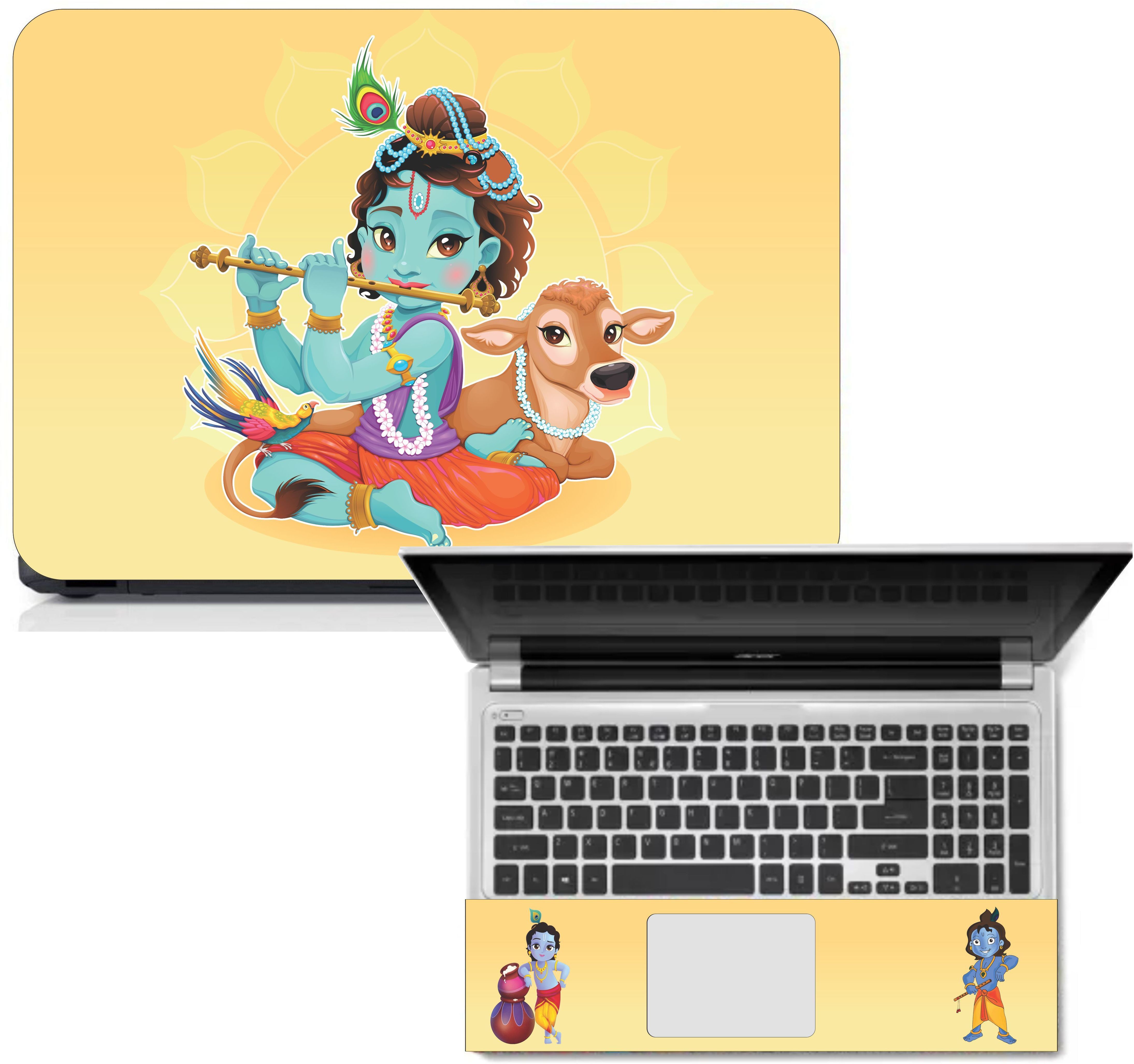 Gloshvi Cute Krishna Laptop Skin Decal Sticker, Waterproof, Bubble Free and scratchproof Vinyl Reusable Laptop Skin Compatible for 15.6 inch-image-34