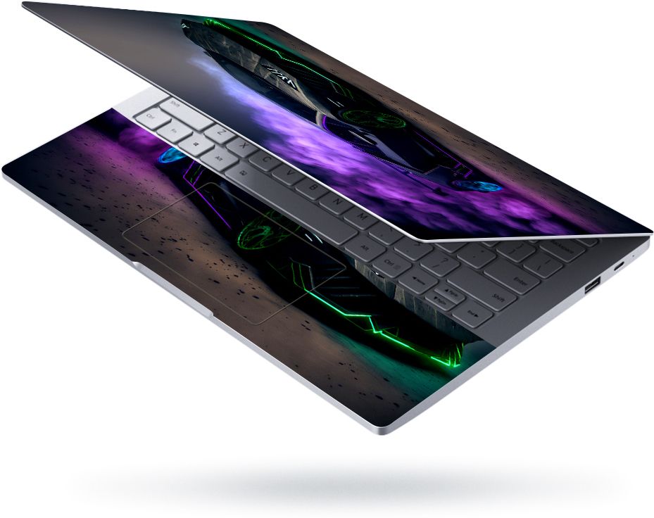 Flipkart SmartBuy Full Body Laptop Skin Combo Black Sports Car Green Neon Lights Purple Smoke No Residue Removable Self Adhesive Vinyl Reusable Laptop Skin Compatible for 15.6 inch-picture-18