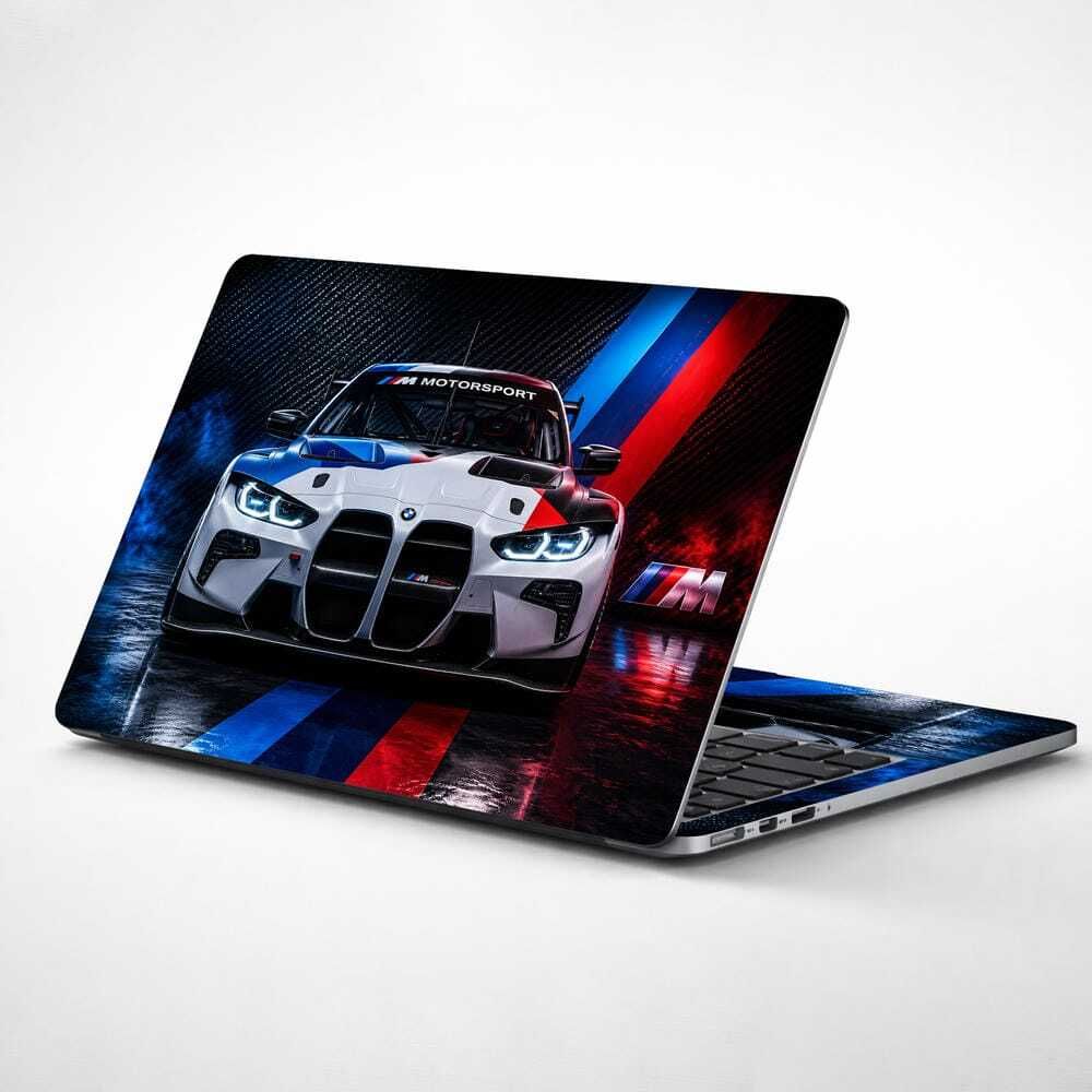 Techfit Premium HD UV Printed Full Body Laptop Skin - BMW M Motorsport Race Car Front Self Adhesive Vinyl Laptop Skin Compatible for 15.6 inch-image-29