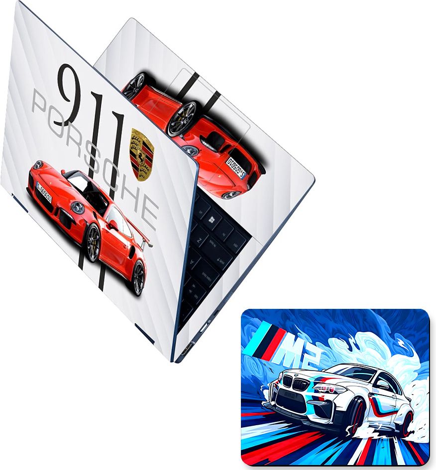 Flipkart SmartBuy Combo of Full Body Laptop Skin and Mouse Pad - Porsche 911 Red Convertible No Residue Removable Self Adhesive Vinyl Reusable Laptop Skin Compatible for 15.6 inch-image-12
