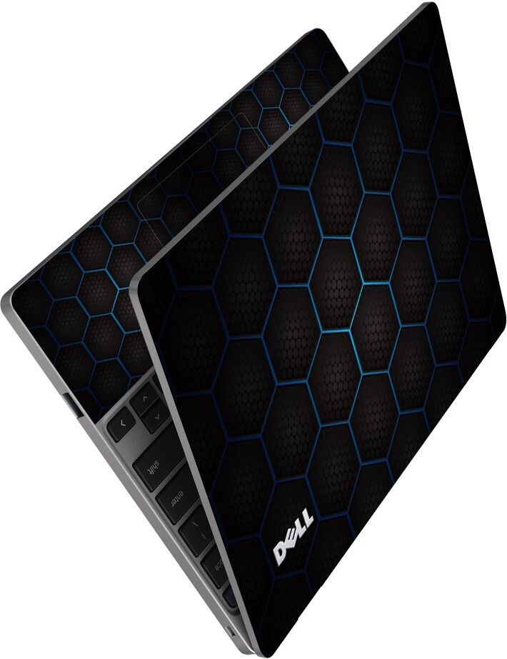 Anweshas HD Printed Full Panel Laptop Skin Sticker Vinyl Fits Size Upto 15 inches No Residue, Bubble Free, Waterproof - Dell Blue Octagon Black Honeycomb Self Adhesive Vinyl Reusable Laptop Skin Compatible for 15.6 inch-image-19