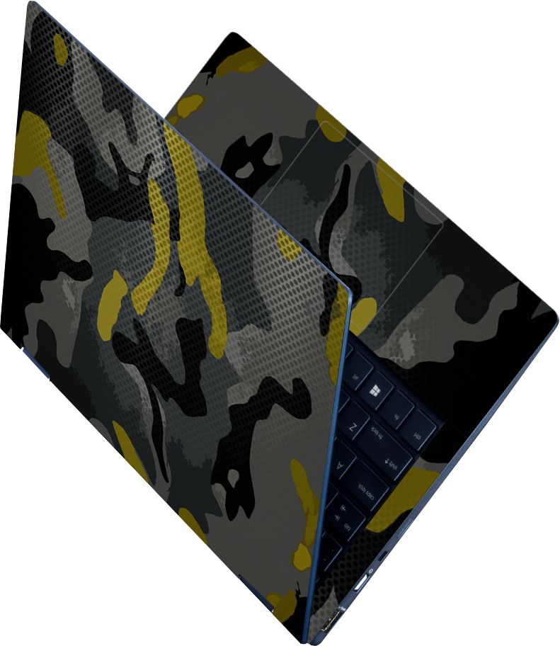 Anweshas Full Body Laptop Skin Sticker - Black Camouflage Self Adhesive Vinyl Laptop Decal 15.6-image-19
