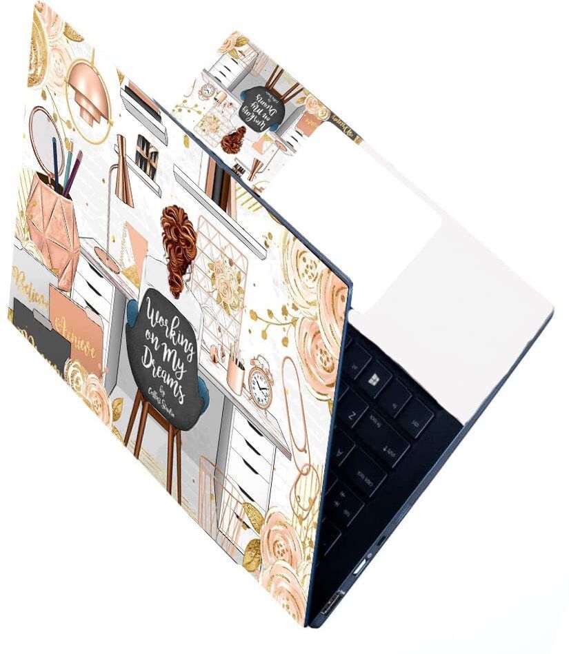Skinny Full & Body Laptops Skin Bubble-Free HD Quality Sticker FBD_SK10_Woking my Dream Babble free Vinyl Laptop Decal 15.6