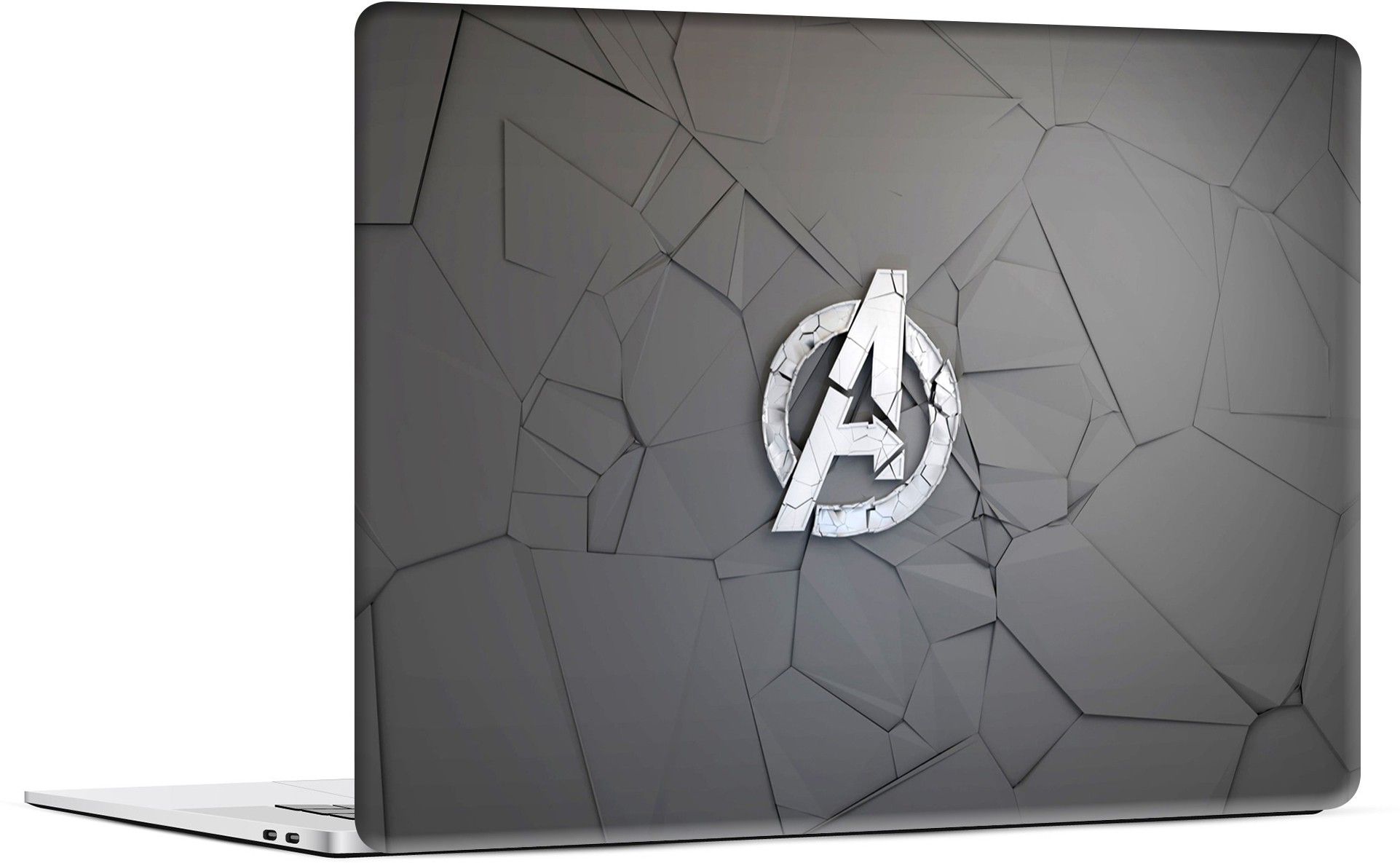 STICKER PRO Universal Laptop Skin Sticker with Extra Protective Layer - A Logo Grey Premium PVC Self Adhesive Vinyl Laptop Skin Compatible for 13 inch-image-46