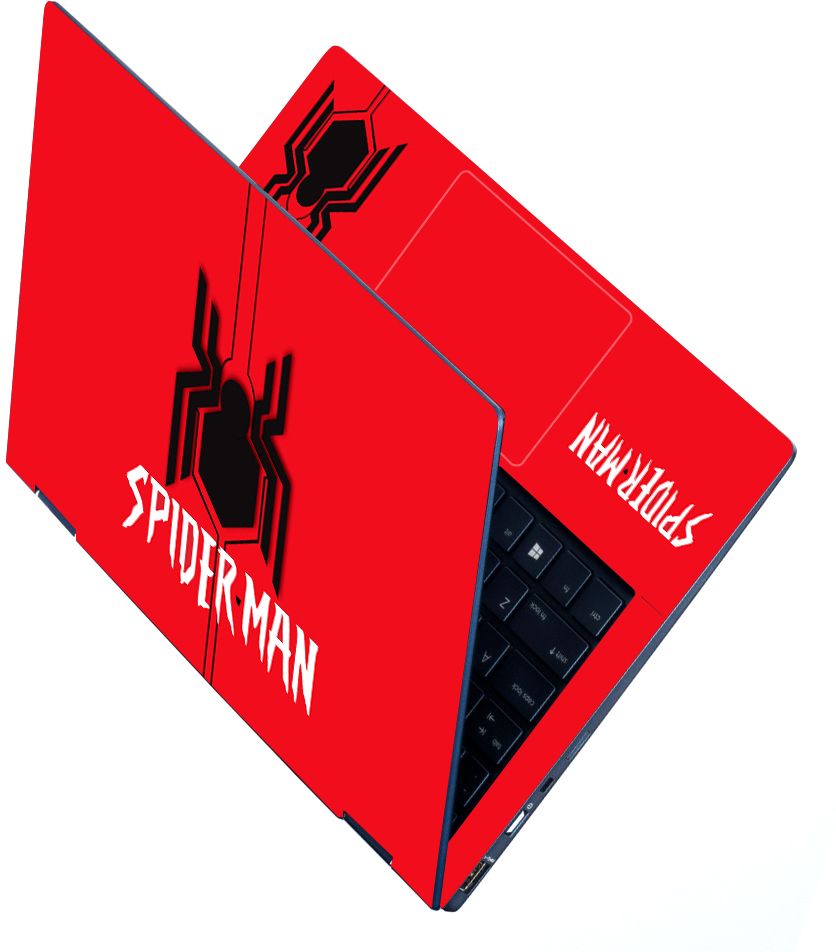 STICKER PRO Full Body Laptop Skin For 14 to 15.6 inch Laptop - Black Embossed Spider on Red Stretched Vinyl Laptop Skin Compatible for 15.6 inch-image-47
