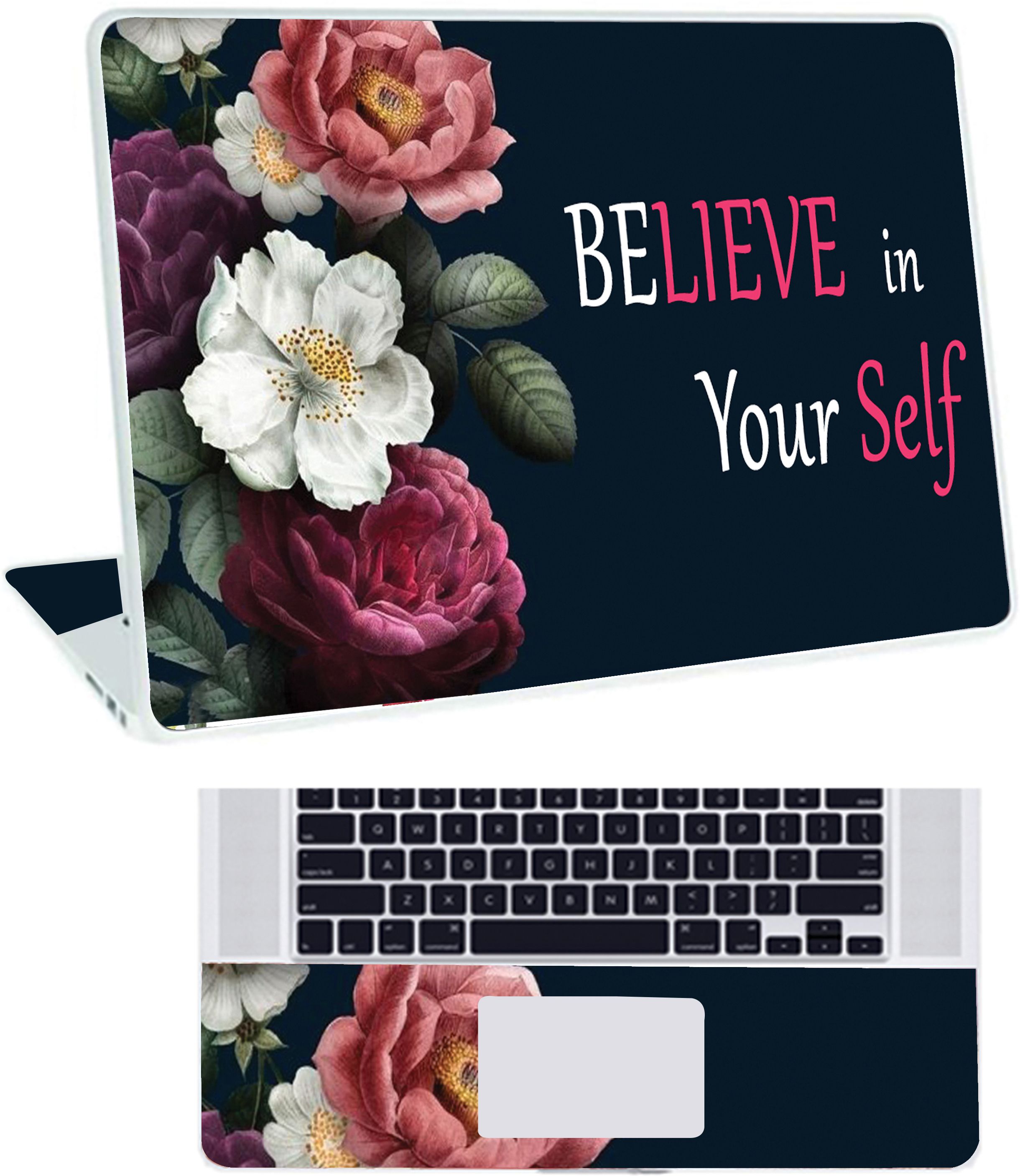 Inkykart Floral-D11 Top+Wrist Pad Vinyl Laptop Skin/Sticker/Cover vinyl Laptop Decal 14-image-22