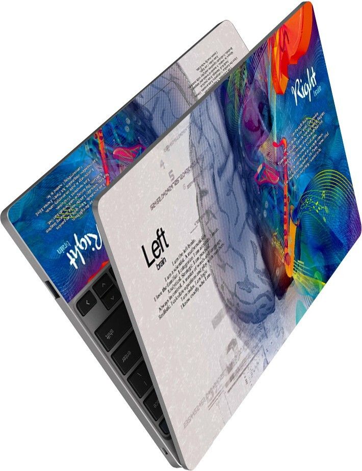 Anweshas Full Panel Laptop Skin Sticker Vinyl Bubble Free, Waterproof - Brain Left Right Blue Self Adhesive Vinyl Laptop Decal 15.6-image-3
