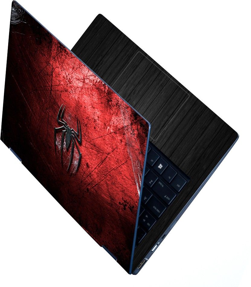 INDIA SHOPERS Full Body Laptop Skin For 14 to 15.6 inch Laptop - Black Spider on Red Self Adhesive Stretched Vinyl Laptop Decal 15.6-picture-21