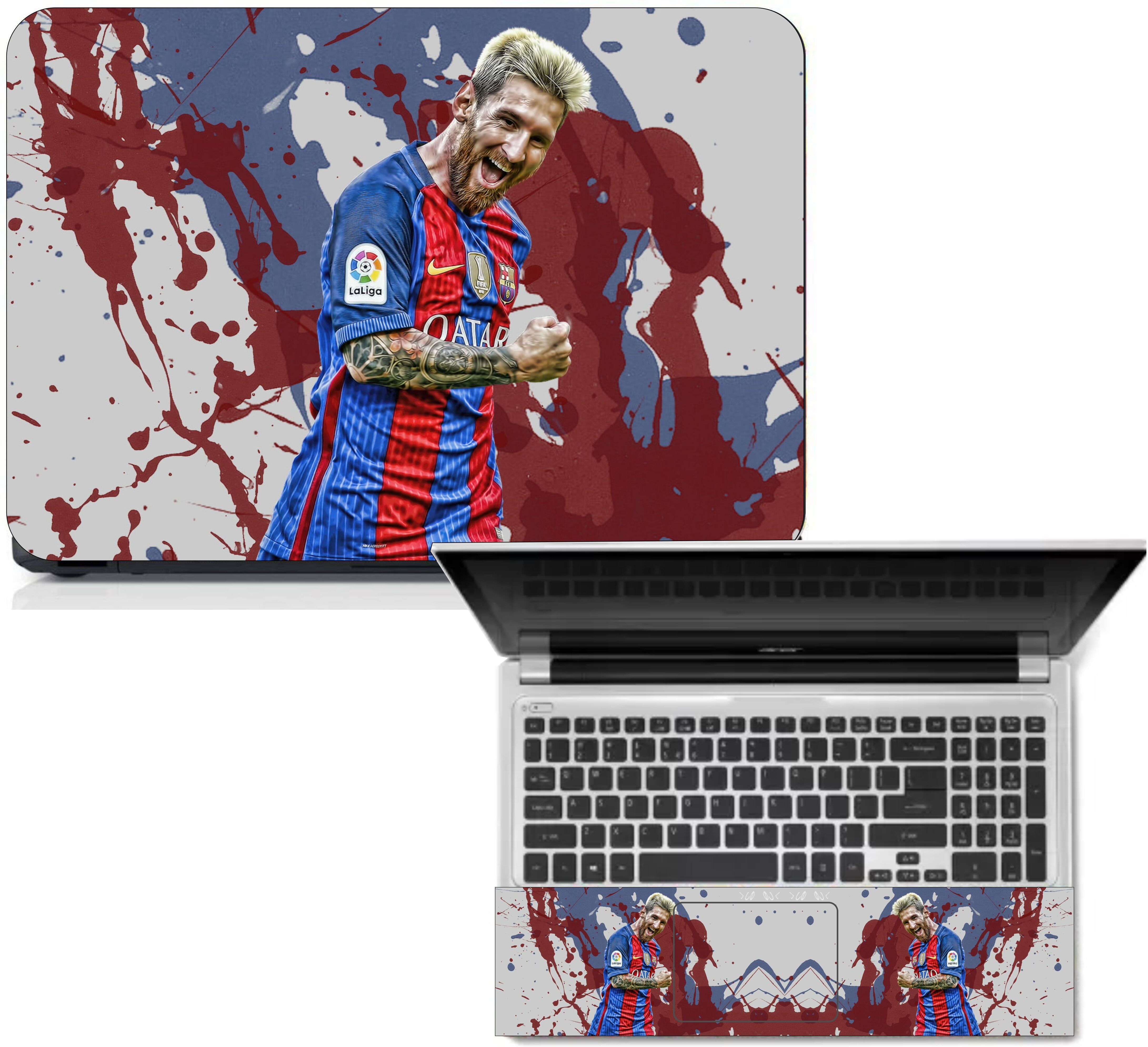 Gloshvi Messi Football Splash Laptop Skin with Palm Rest for 15.6 Inch Laptop Vinyl Reusable Laptop Skin Compatible for 15.6 inch-image-7
