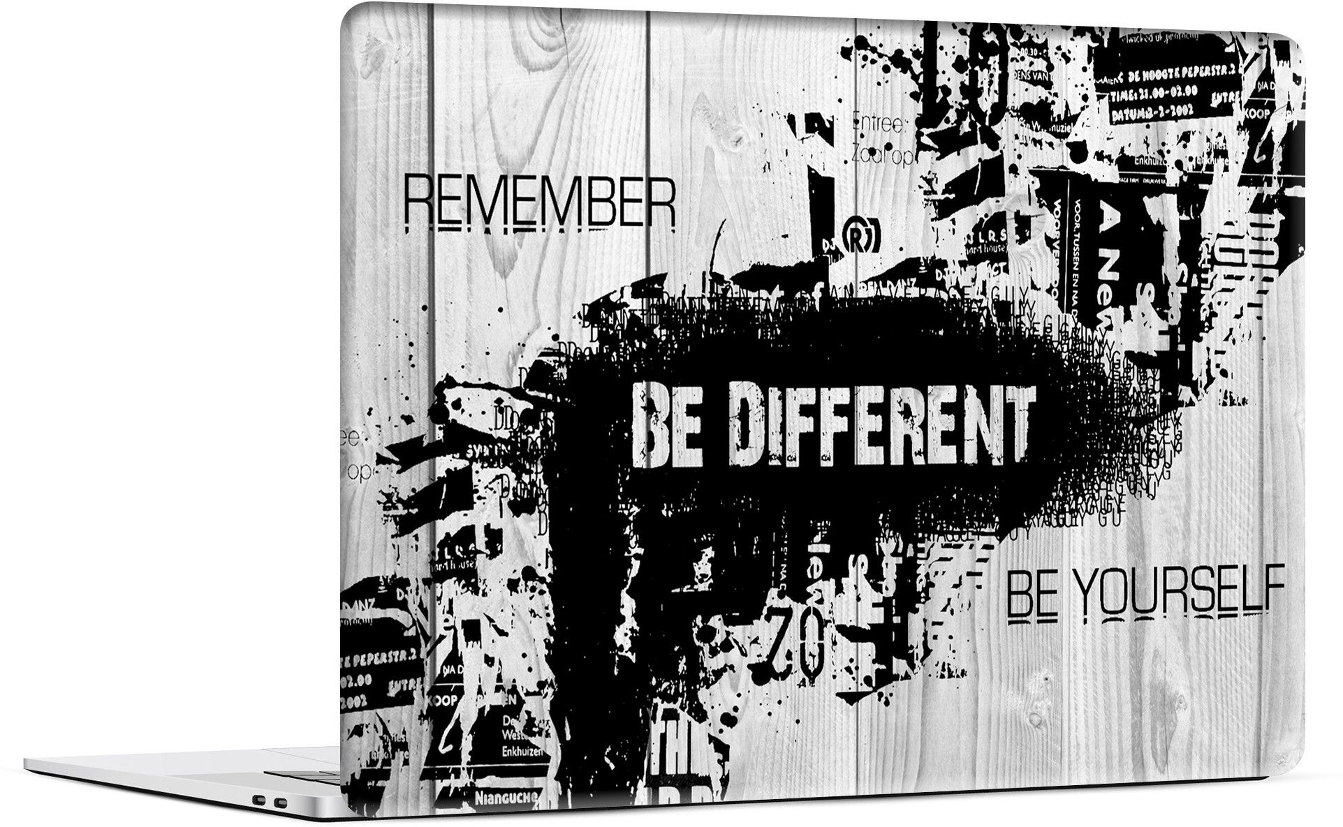 STICKER PRO Universal Laptop Skin Sticker with Extra Protective Layer - Be Different Wooden Premium PVC Self Adhesive Vinyl Laptop Decal 14-picture-16