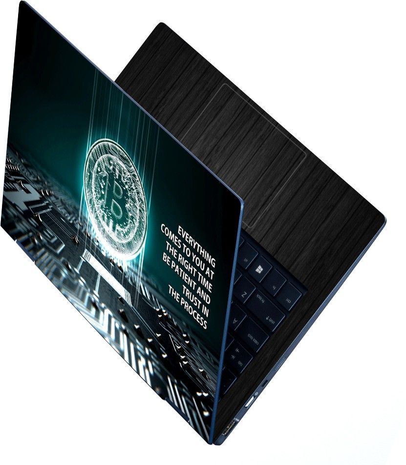 INDIA SHOPERS Full Body Laptop Skin Sticker For 14 to 15.6 inch Laptop - Bitcoin Mobile Coin Self Adhesive Stretched Vinyl Laptop Decal 15.6-image-47