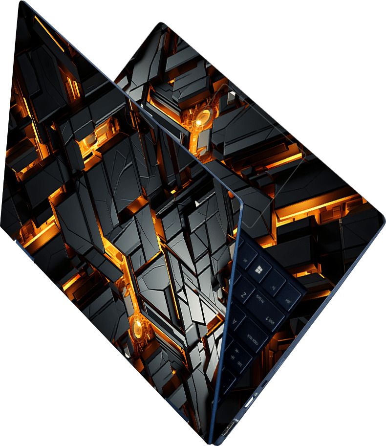 Flipkart SmartBuy Full Body Laptop Skin Sticker - 3D Abstract Gaming Split Back Self Adhesive Vinyl Laptop Skin Compatible for 15.6 inch