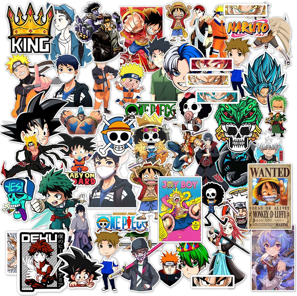 dzazner 56 Pcs Anime Naruto Waterproof Vinyl Laptop Decal Skin Sticker Self Adhesive Vinyl Laptop Decal 15.6-image-34