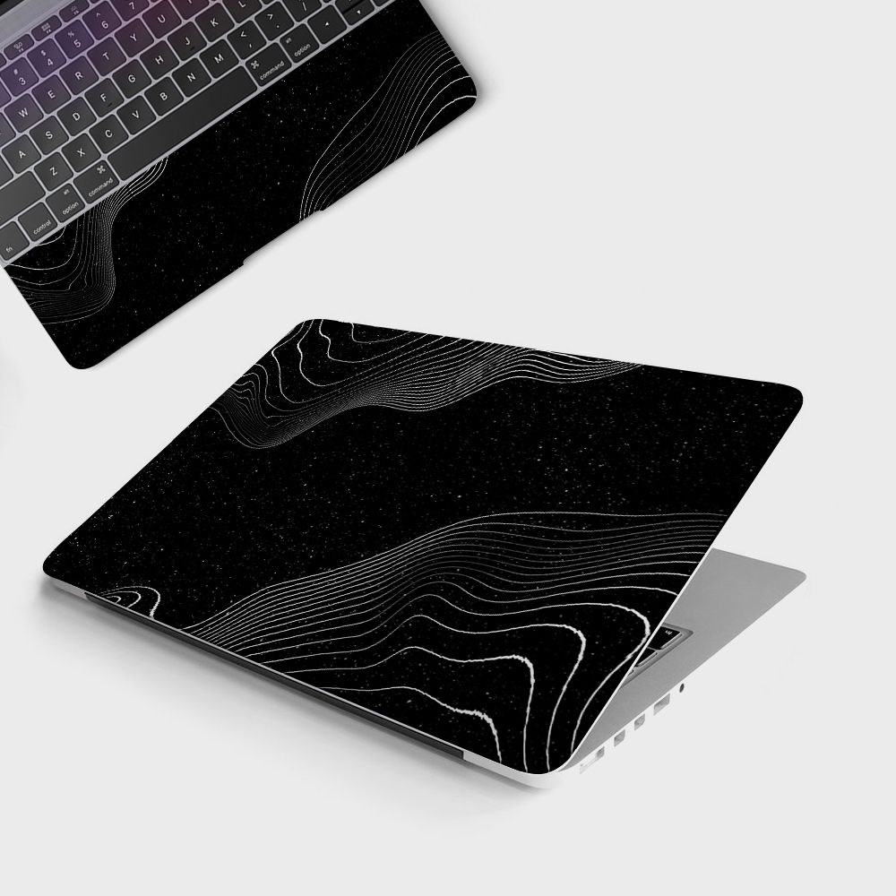 Yuckquee BLACK AESTHETIC BG Top+Wrist Pad Vinyl Laptop Skin 13.3 F-10 Vinyl Laptop Skin Compatible for 13.3 inch-picture-11