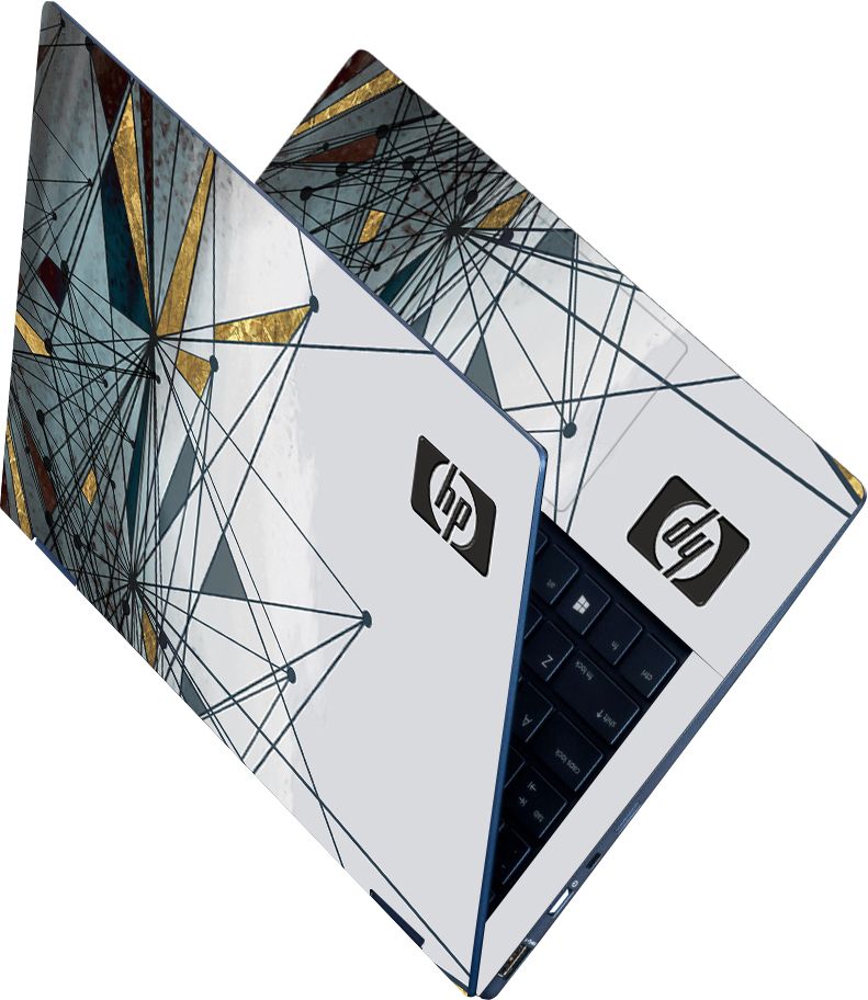 Anweshas Full Body Laptop Skin Sticker - HP Logo Geometric Design Self Adhesive Vinyl Laptop Decal 15.6-image-8