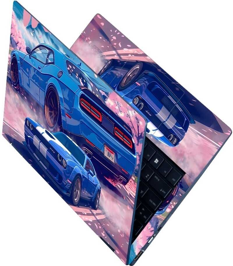 Flipkart SmartBuy Full Body Laptop Skin for Laptops Upto 15.6 Inch - Dodge Challenger Blue Muscle HD Sticker No Residue Removable Self Adhesive Vinyl Laptop Decal 15.6-image-16