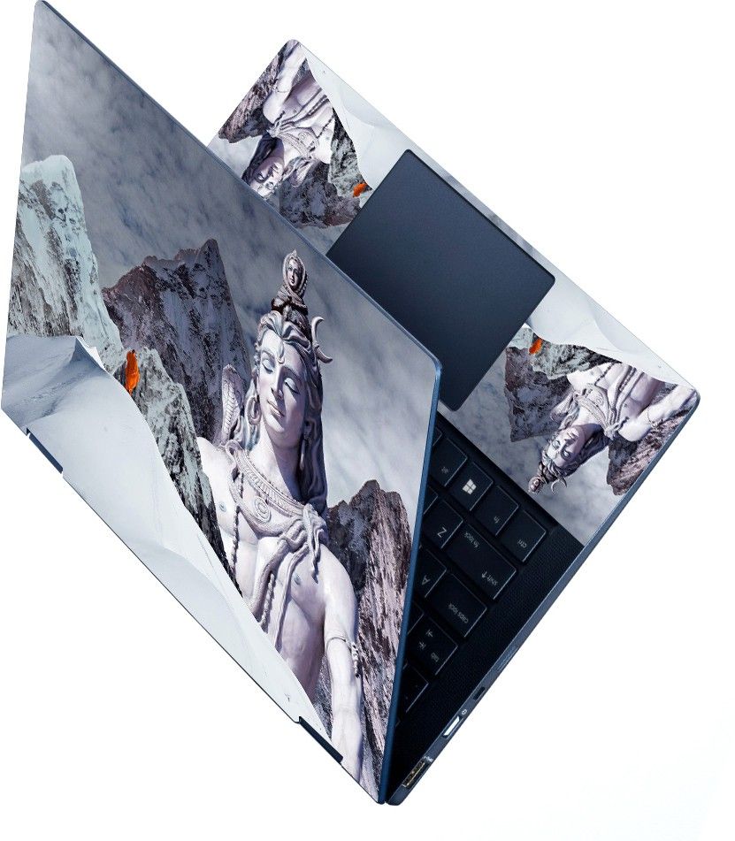 Full Panel Laptop Skin Decal Sticker Fits Size Upto 15.6 inches - Lord Shiva White Mountain Self Adhesive Vinyl Laptop Decal 15.6-image-6