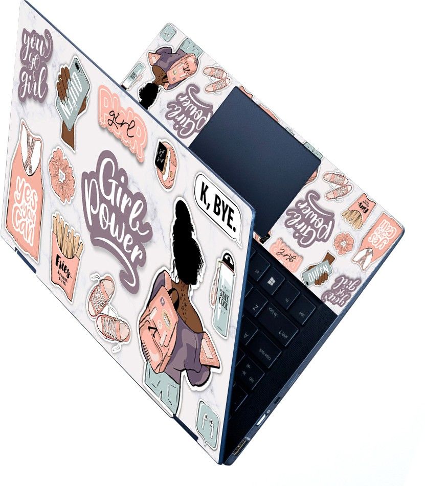 Full Panel Laptop Skin Decal Sticker Vinyl Fits Size Upto 15.6 inches - Girl Power Self Adhesive Vinyl Laptop Decal 15.6-image-40
