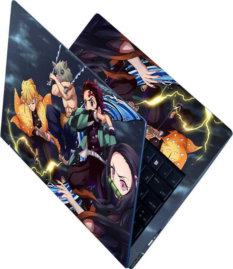 Techfit Full Body Laptop Skin Fits Size Upto 15.6 Inches - Anime Demon Slayer DS1 Self Adhesive Vinyl Laptop Decal 15.6-image-25