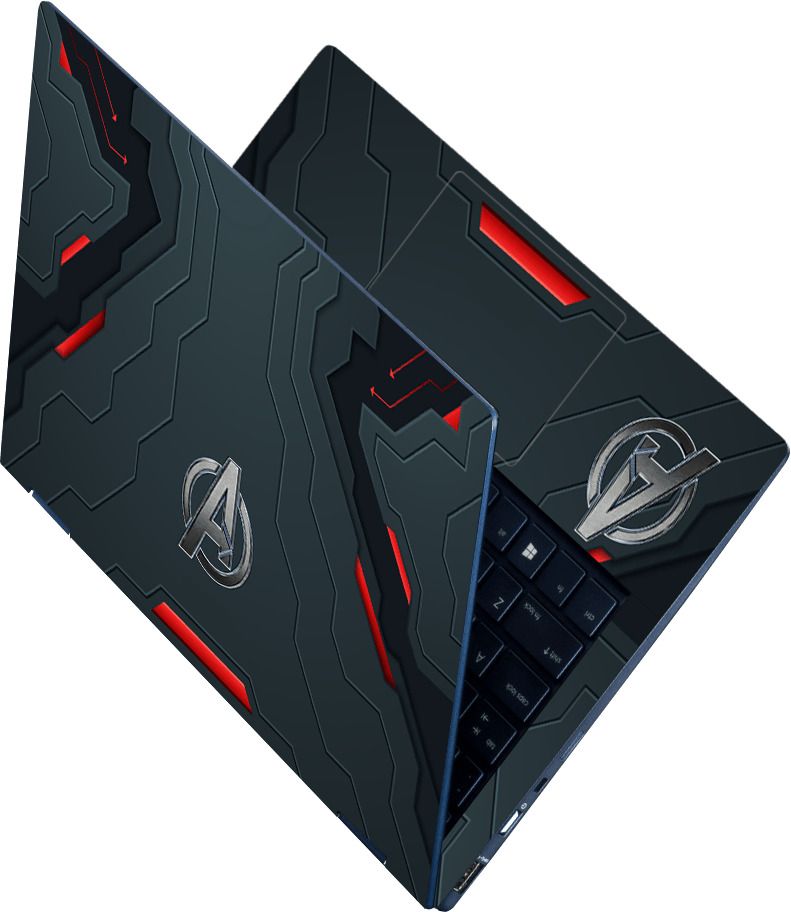 Flipkart SmartBuy Full Body Laptop Skin Sticker - Gaming Background Black Red a Logo Self Adhesive Vinyl Laptop Decal 15.6