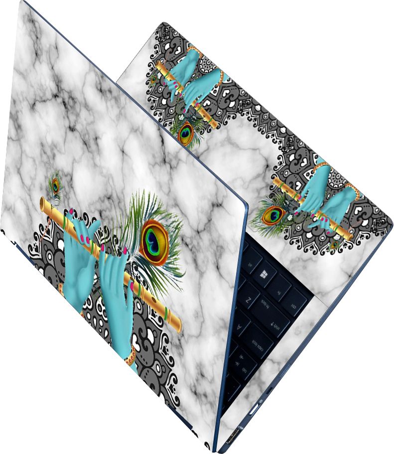 Flipkart SmartBuy Full Body Laptop Skin Sticker - Golden Flute in Krishnas Hand Blue_Uv Self Adhesive Vinyl Laptop Decal 15.6-image-43