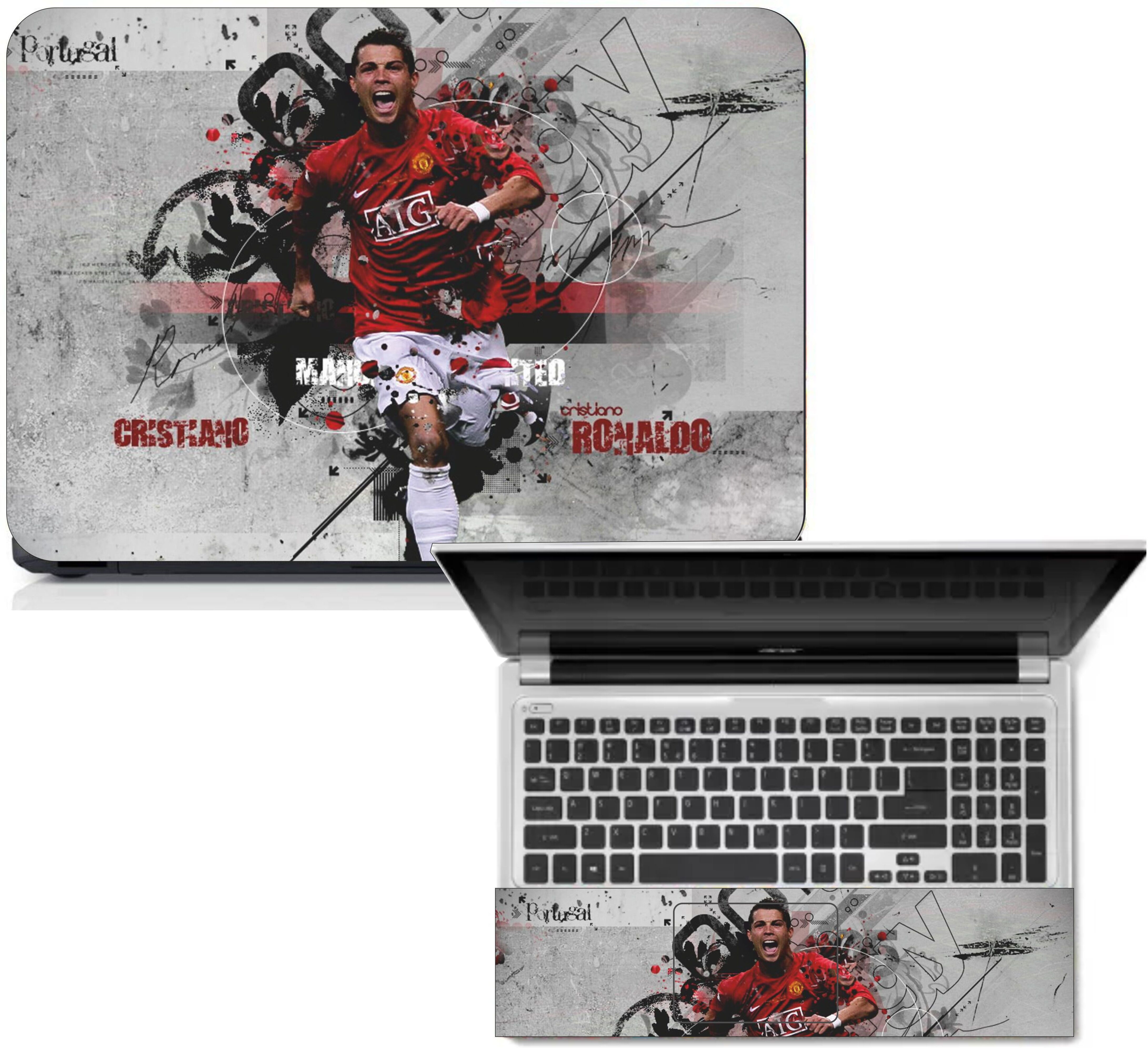 Gloshvi Cristiano Ronaldo CR7 Manchester Football Laptop Skin 15.6 Inch Vinyl Reusable Laptop Skin Compatible for 15.6 inch-picture-13