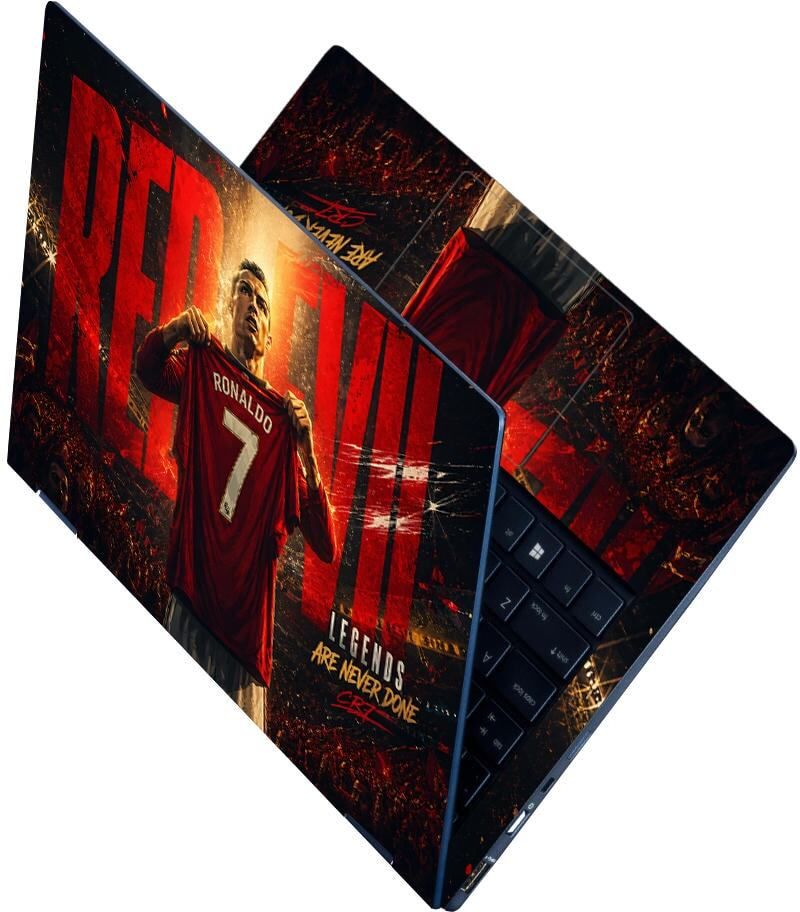 Flipkart SmartBuy Premium HD UV Full Body Laptop Skin Sticker - Sports Ronaldo Red Devil Jersey 7 Self Adhesive Vinyl Laptop Skin Compatible for 15.6 inch-picture-10