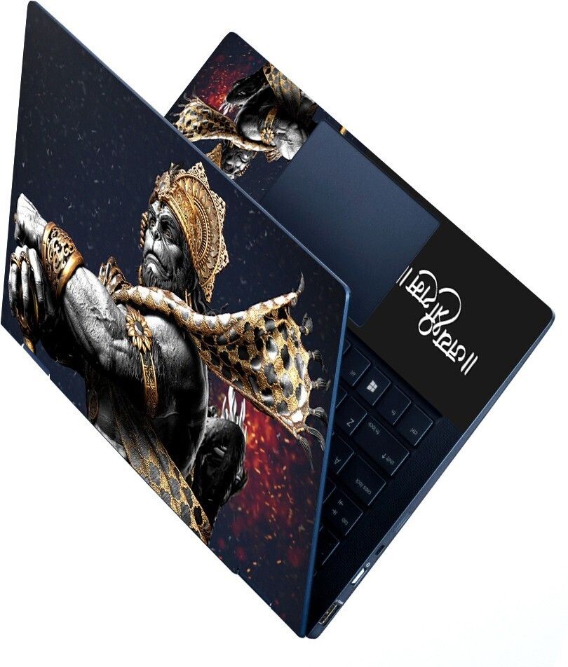 dzazner HD Printed Full Panel Laptop Skin Upto 15.6 inches - Angry Hanuman Self Adhesive Vinyl Laptop Decal 15.6-image-14
