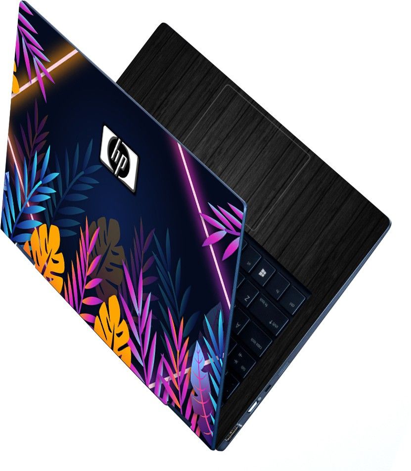 INDIA SHOPERS Full Body Laptop Skin Sticker For 14 to 15.6 inch Laptop - Radium Floral Self Adhesive Stretched Vinyl Laptop Decal 15.6-image-32