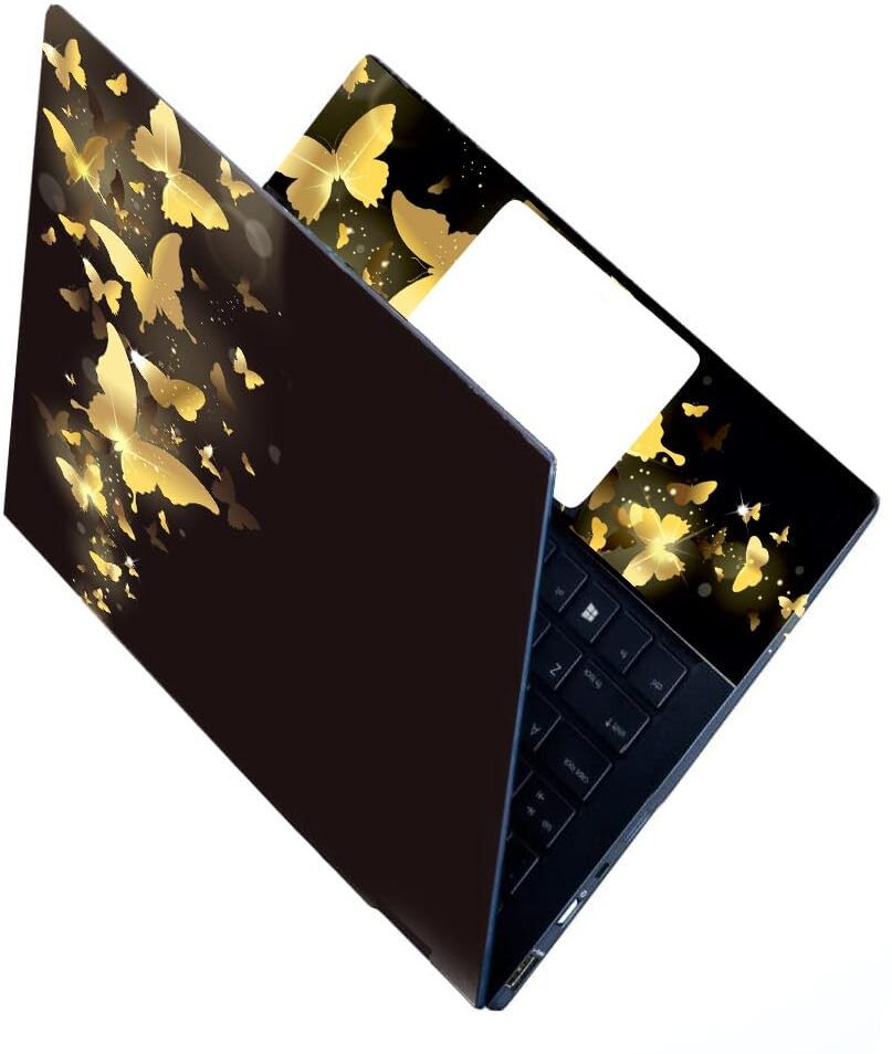 Skinny Full & Body Laptops Skin Bubble-Free HD Quality Sticker FBD_SK40_Gold Butterfly Babble free Vinyl Laptop Decal 15.6-image-35