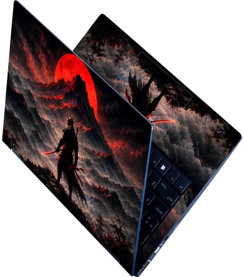 Flipkart SmartBuy Premium HD UV Full Body Laptop Skin Sticker - Samurai Red Moon Mountain Self Adhesive Vinyl Laptop Skin Compatible for 15.6 inch-image-39