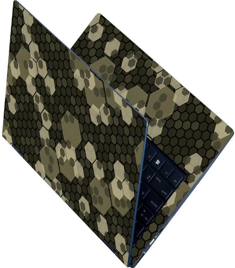 Flipkart SmartBuy Premium HD UV Full Body Laptop Skin Sticker - Camouflage Olive Hexagon Self Adhesive Vinyl Laptop Skin Compatible for 15.6 inch-image-47