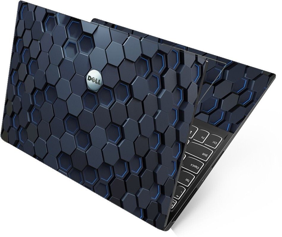 Anweshas HD Printed Full Panel Laptop Skin Sticker Vinyl Fits Size Upto 15 inches No Residue, Bubble Free, Waterproof - Dell Embossed Octagon Self Adhesive Vinyl Reusable Laptop Skin Compatible for 15.6 inch-image-13