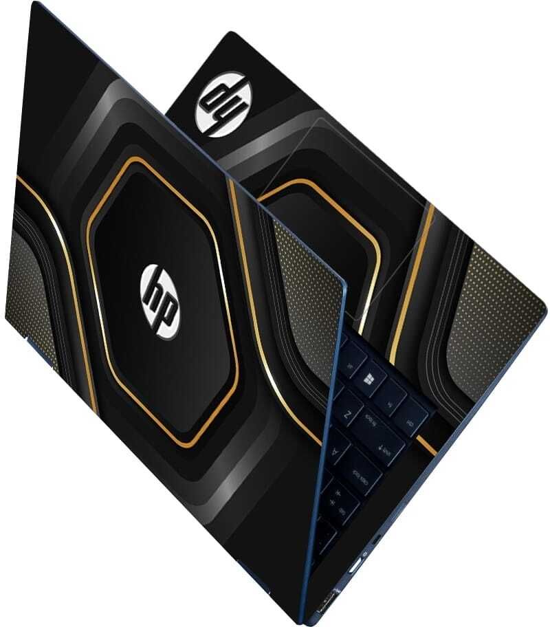 Flipkart SmartBuy Full Body Laptop Skin for Laptops Upto 15.6 Inch - HP Hexagon Black & Gold HD Sticker No Residue Removable Self Adhesive Vinyl Laptop Decal 15.6-image-27