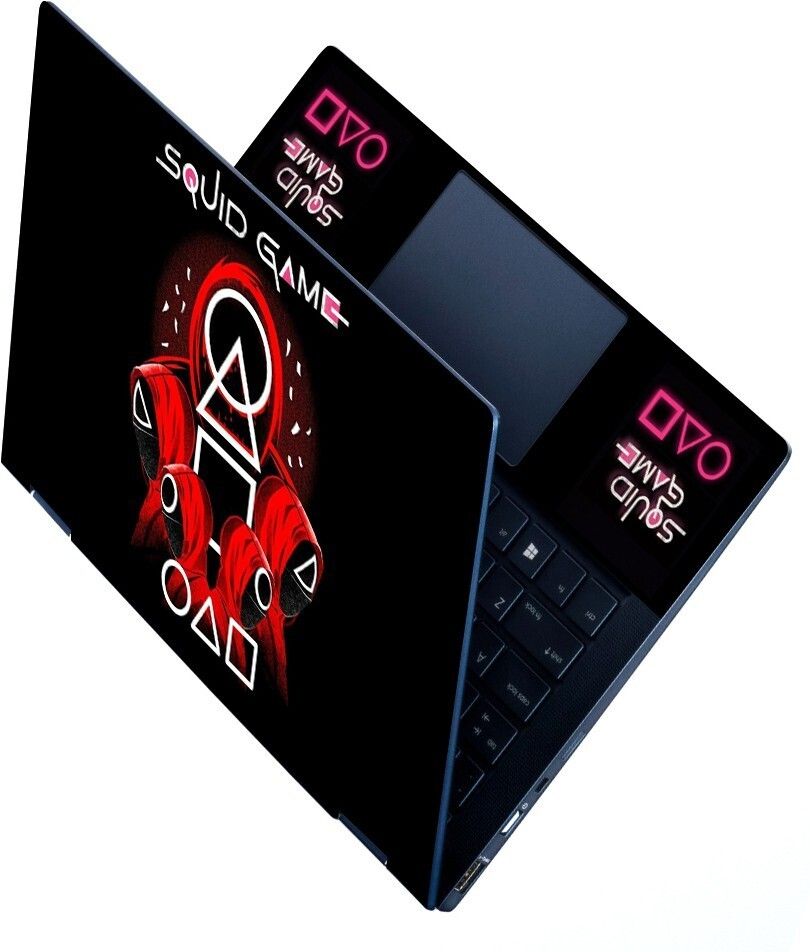 dzazner HD Printed Full Panel Laptop Skin Upto 15.6 inches - Squid Game on Black Self Adhesive Vinyl Reusable Laptop Skin Compatible for 15.6 inch-image-12