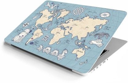 WALLTON World Map HD Quality Vinyl Laptop Skin for All Models Up to 11.6" - 15.6" Inch Self Adhesive Stretched Vinyl Laptop Decal 15.6-image-1