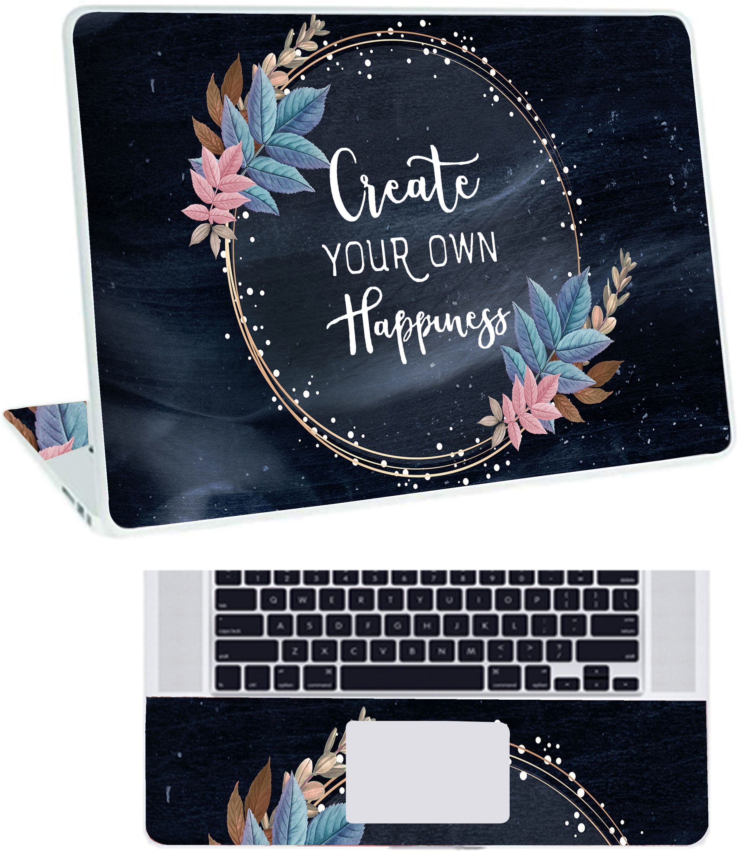 Inkykart Floral D26 Top+Wrist Pad Vinyl Laptop Skin/Sticker/Cover vinyl Laptop Skin Compatible for 13.3 inch-image-20