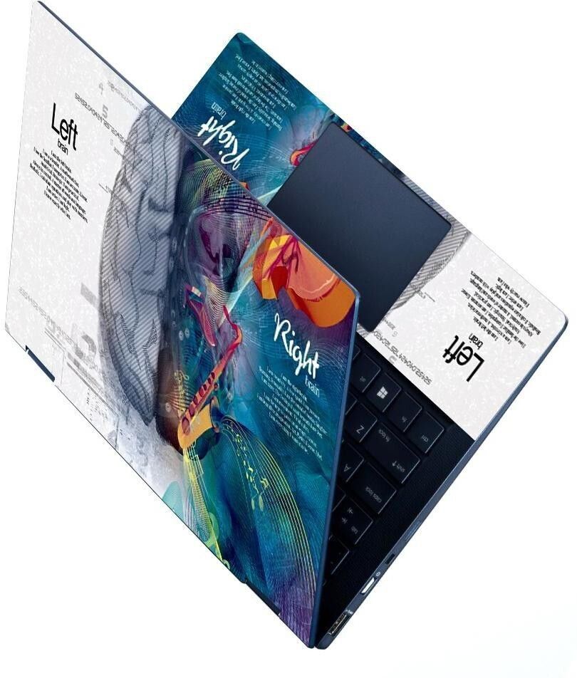 dzazner Premium Vinyl HD Printed Easy to Install Full Panel Laptop Skin/Sticker/Stretchable Vinyl/Cover for all Size Laptops upto 15.6 inch No Residue, Bubble Free - Brain Left Right Blue Self Adhesive Vinyl Laptop Decal 15.6-image-36