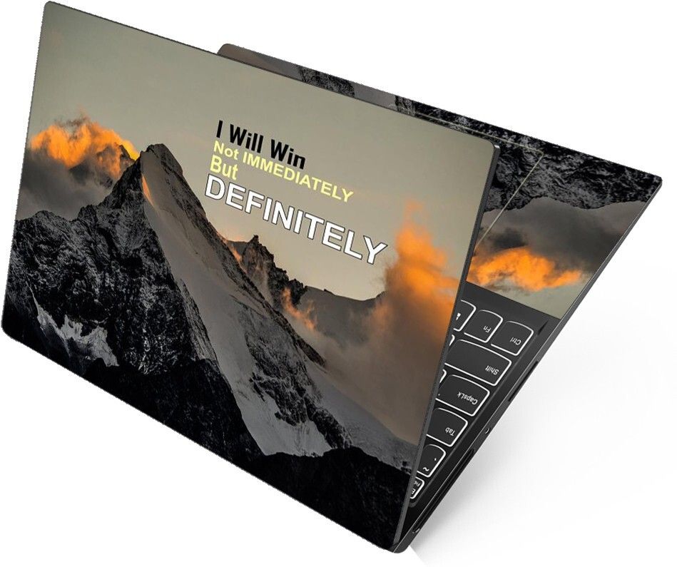 Anweshas HD Printed Full Panel Laptop Skin Sticker Vinyl Fits Size Upto 15 inches No Residue, Bubble Free, Waterproof - I Will Win Mountains Self Adhesive Vinyl Laptop Decal 15.6-image-1
