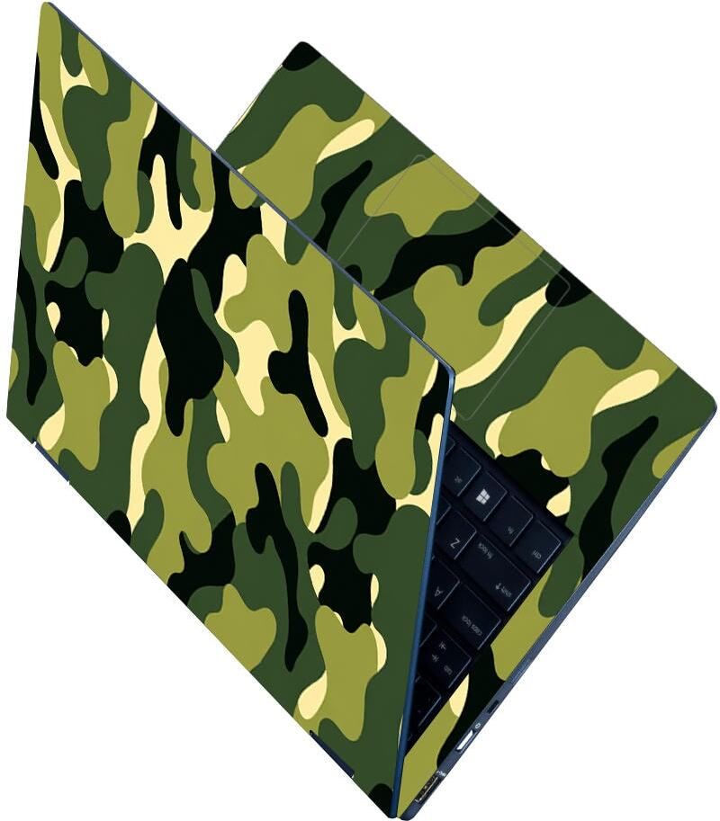Flipkart SmartBuy Premium HD UV Full Body Laptop Skin Sticker - Camouflage Lime Cream Woodland Self Adhesive Vinyl Laptop Skin Compatible for 15.6 inch-image-15