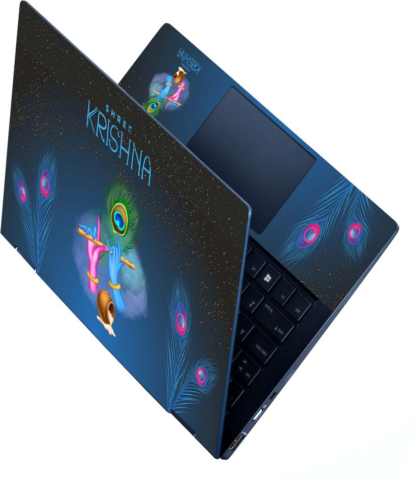 STICKER PRO Full Panel Laptop Skin For 15.6 inch Laptop - Krishna Radha Hands Stretched Vinyl Laptop Decal 15-image-35