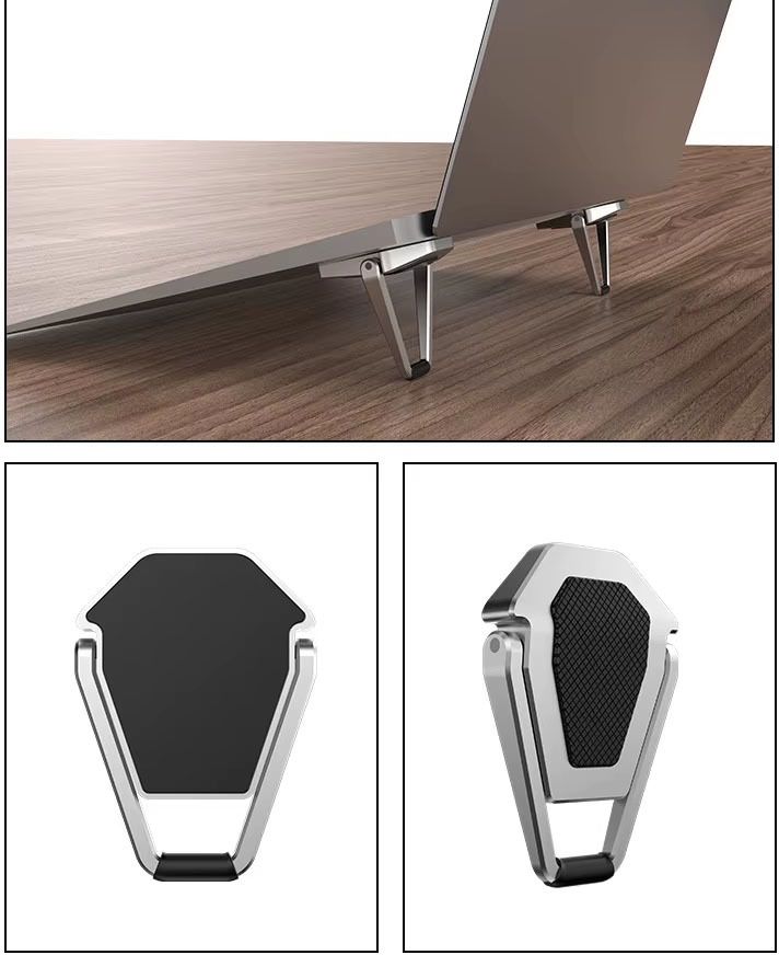 BUFONA Portable Lightweight Desk, Foldable Laptop Cooling Stand Laptop Stand holder Aluminium Rotatable Laptop Stand Compatible with Universal Laptops-image-44
