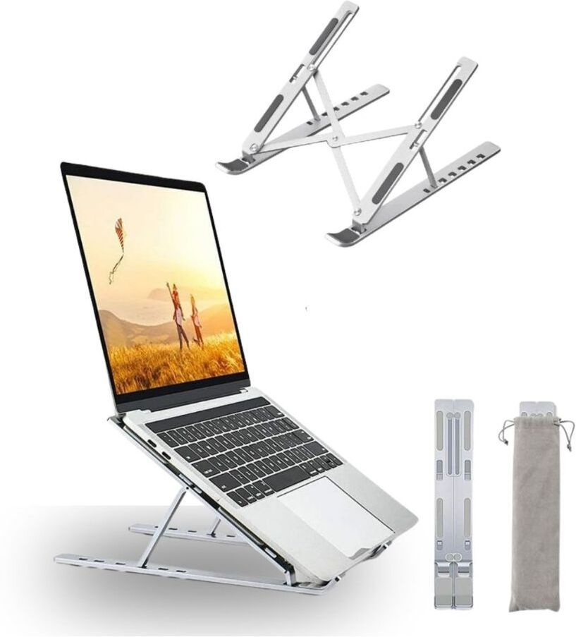 SAMPRAKSHI Adjustable Tablet Stand for iPad, Android Tablet & Mobile Phone Tablet Stand Carbon Steel Desk Stand Rotatable Laptop Stand with Adjustable Height Compatible with Universal Laptops-image-17