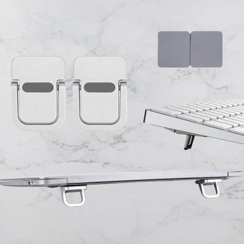 KBM & CARE 2pcs Foldable Invisible Alloy Steel Laptop Stand with Self Adhesive Design 2pcs Foldable Invisible Alloy Steel Laptop Stand with Self Adhesive Design Aluminium Laptop Stand with Adjustable Height Compatible with Universal Laptops-image-28